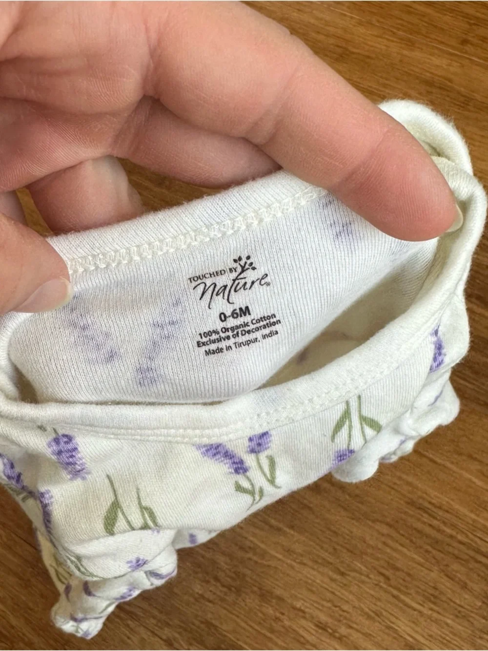 TOUCHED‎ BY NATURE Baby Girl Organic Cotton Long-Sleeve Lavender Baby Gown